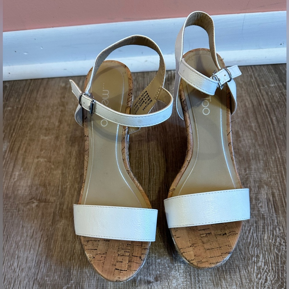 Women’s Me Too, White, Wedge Sandals, Size 8M